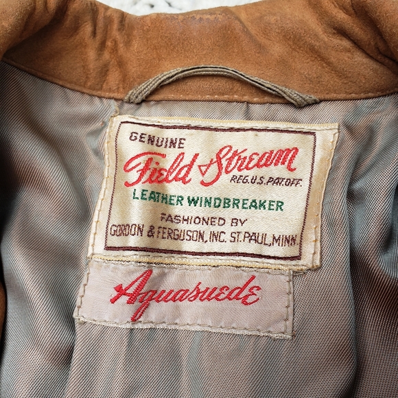 Vintage Field & Stream Leather Suede Windbreaker AquaSuede Button Front Jacket - Picture 3 of 11